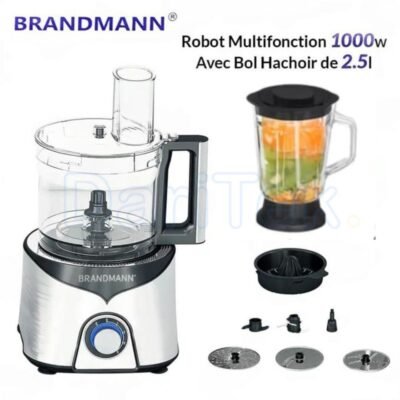 Robot Multifonctions 1000W 4 Vitesses avec Blender et Presse Agrumes - Brandmann BR-FP2605 DariTek
