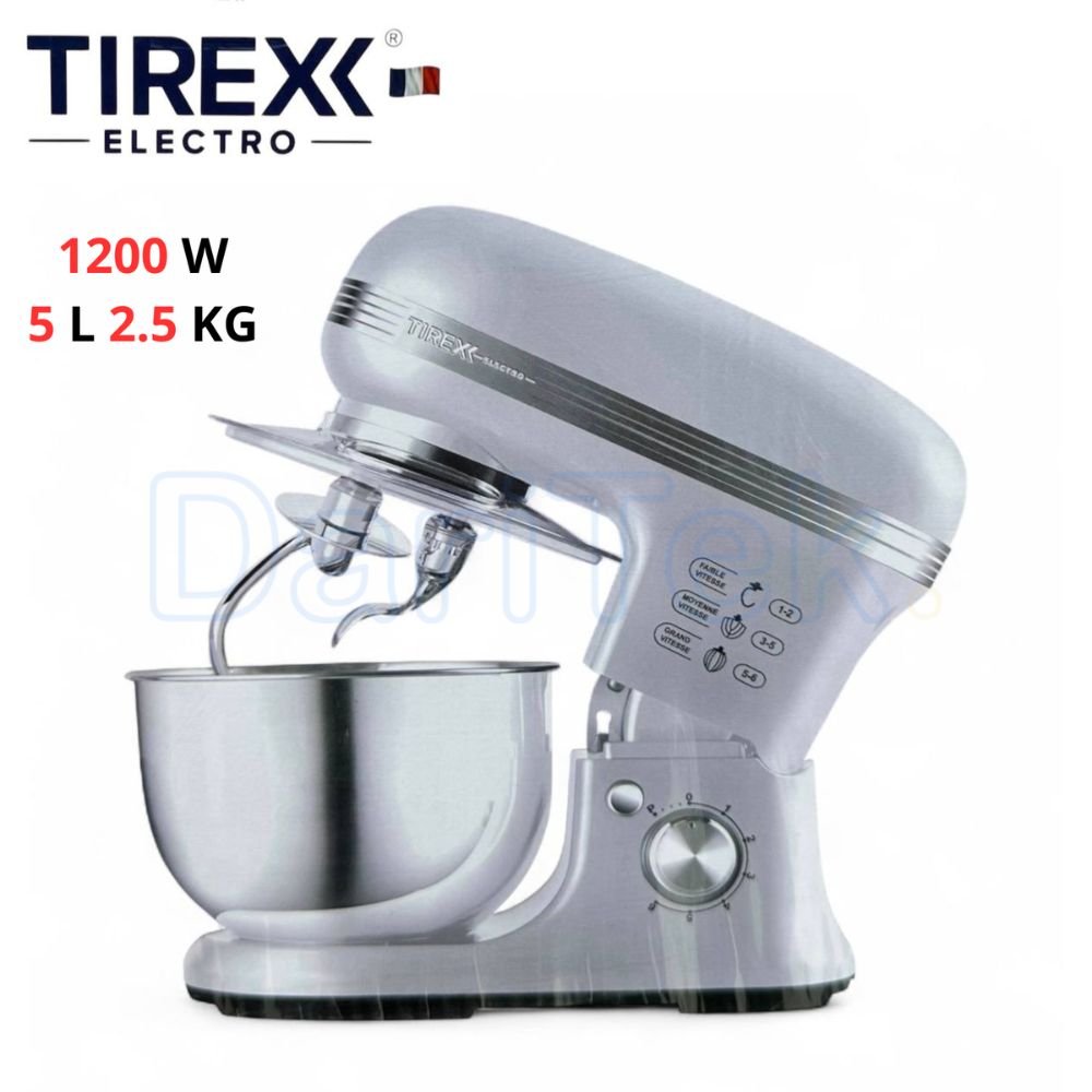 Robot Pétrin Double Crochet Multifonction 1200W 5L 2.5KG - Tirexx PTRX 120 G