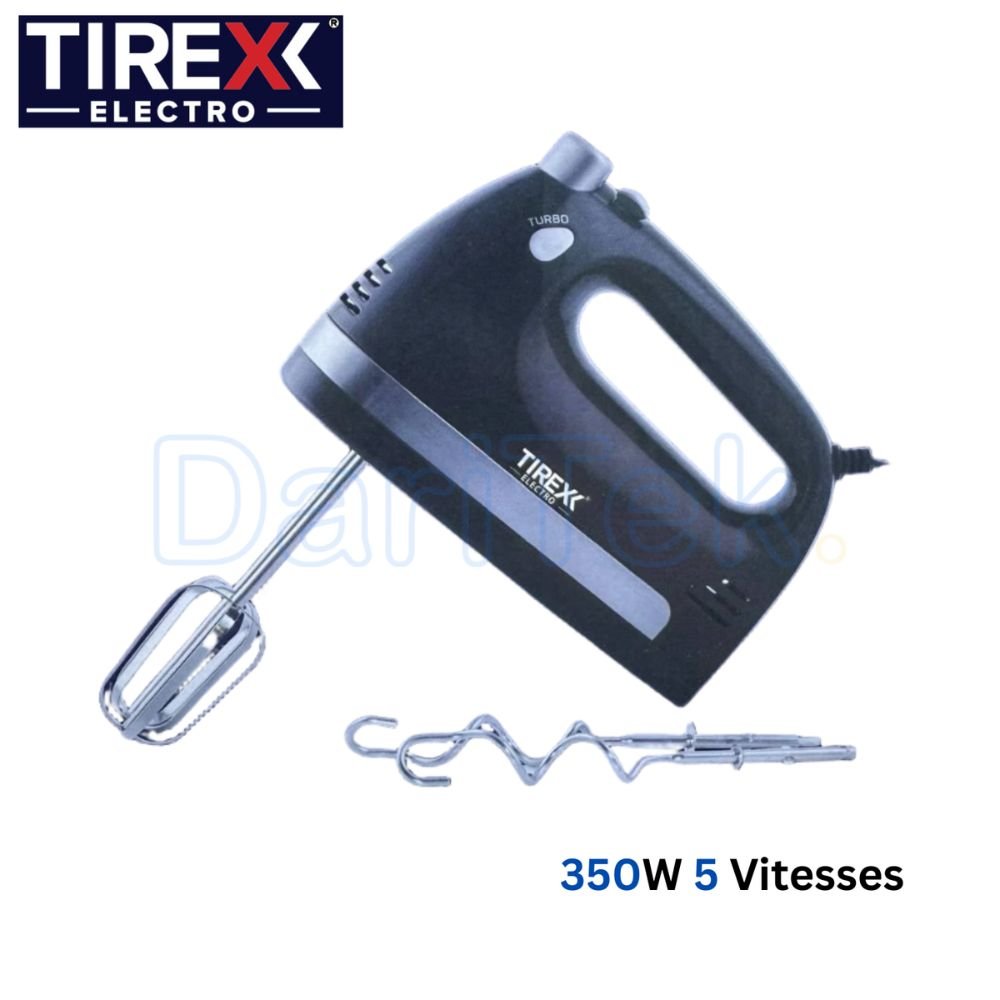 خلاط يدوي كهربائي 350 واط 5 سرعات مع وظيفة توربو – Tirexx BTX 300