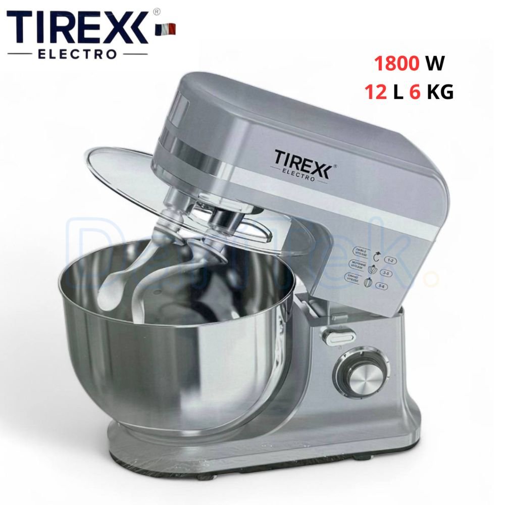 Robot Pétrin Double Crochet Multifonction 1800W 12L 6 KG - Tirexx PTRXX 2000