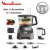 روبوت مطبخ متعدد الوظائف 1000 واط، بسعة 3 لترات مع 31 وظيفة و10 ملحقات - Moulinex DoubleForce FP825E10 DariTek