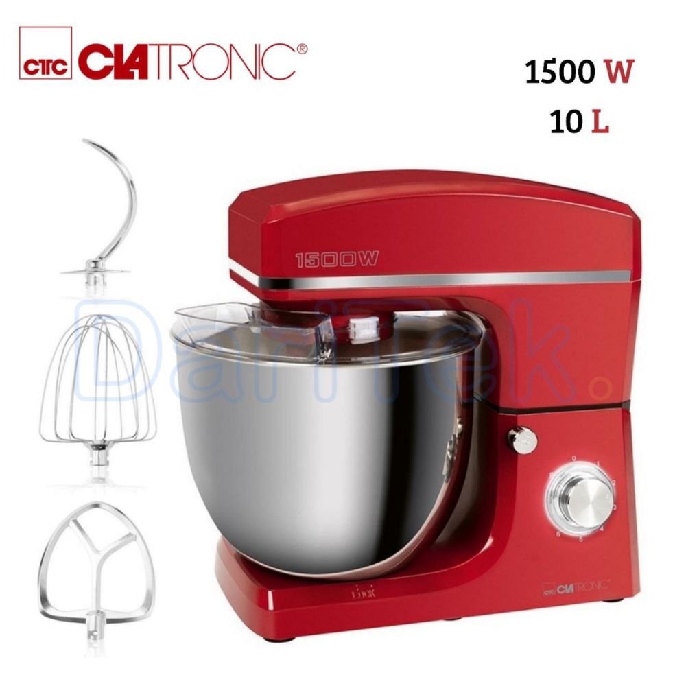 Robot Pétrin Pâtissier 10L 1500W avec 6 Vitesses Clatronic KM3765