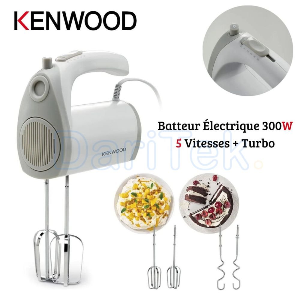 Batteur Électrique 300W Avec 5Vitesses Avec Turbo Kenwood HMP20