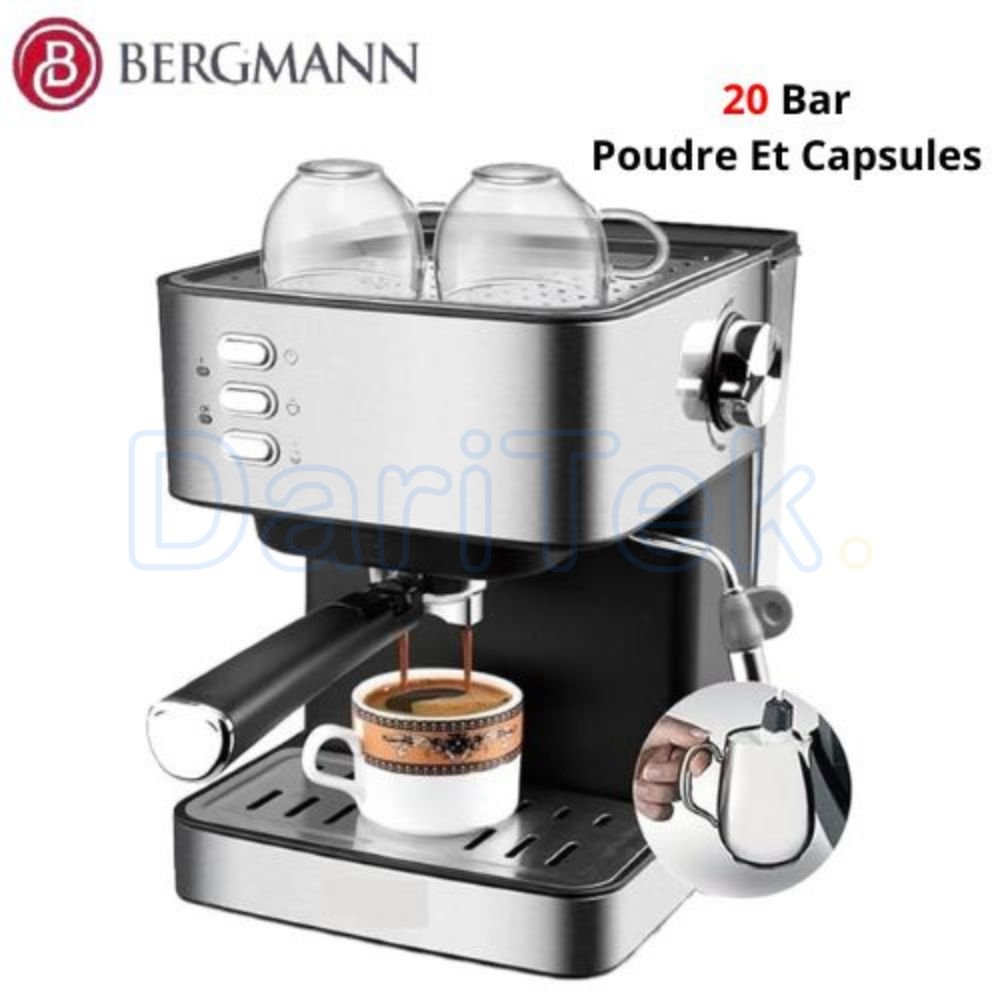 Machine a Café a Bras Bergmann 20 Bar Poudre Et Capsule - Espresso B600