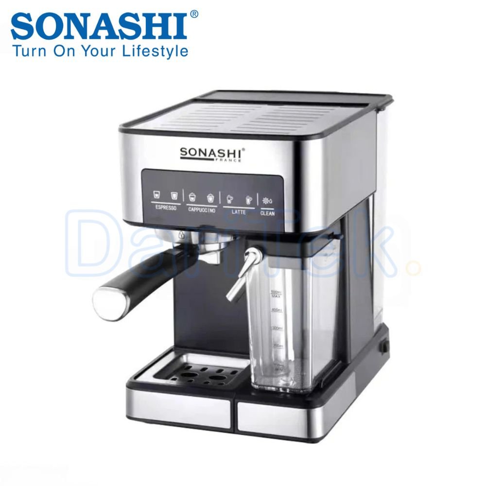 Machine à Café Sonashi Tactile 1350W 15 Bars avec Reservoir à Lait - SCM-4975