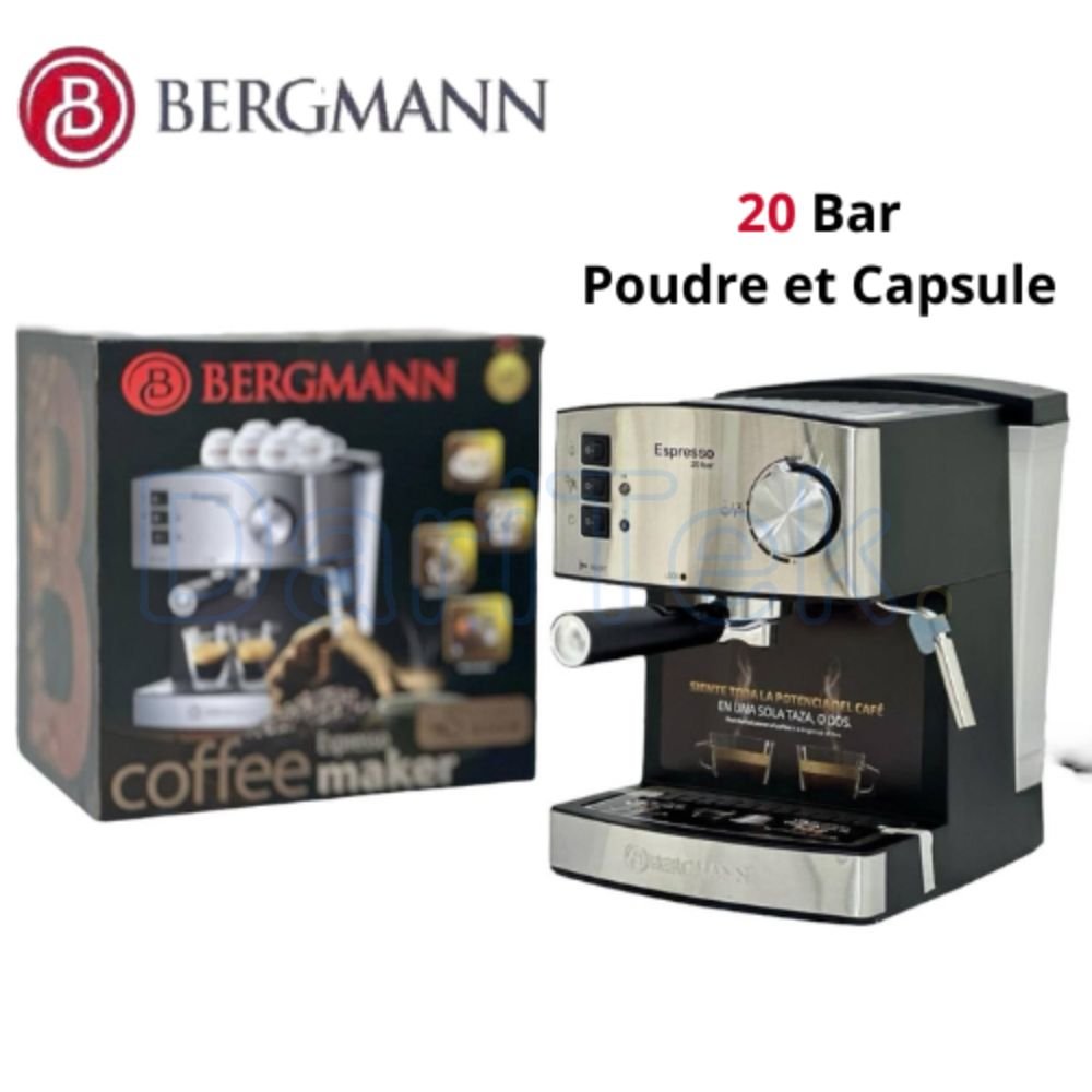 Machine a Café a Bras Bergmann 20 Bar Poudre Et Capsule - Espresso B200