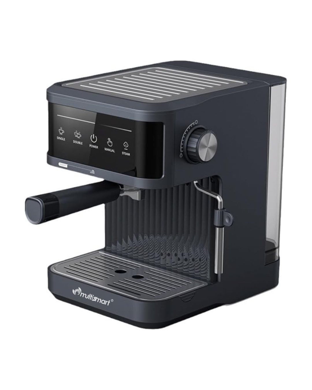 ماكينة قهوة الإسبريسو بذراع وتحكم باللمس بقدرة 850 واط ضغط 20 بار وسعة 1.8 لتر - Multismart MS-CF1121 - الصورة 3