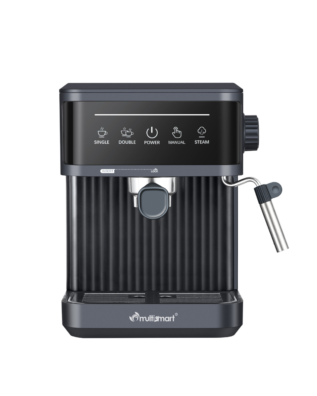 ماكينة قهوة الإسبريسو بذراع وتحكم باللمس بقدرة 850 واط ضغط 20 بار وسعة 1.8 لتر - Multismart MS-CF1121 - الصورة 2