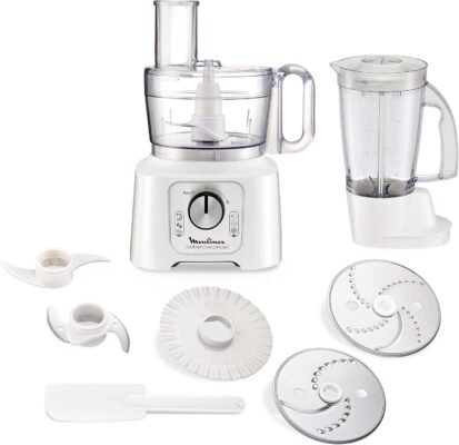 Robot Multifonction 800W 2.2L - 25 Fonctions avec 7 Accessoires - Moulinex DoubleForce Compact FP544111 DariTek