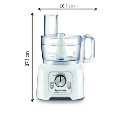 Robot Multifonction 800W 2.2L - 25 Fonctions avec 7 Accessoires - Moulinex DoubleForce Compact FP544111 DariTek