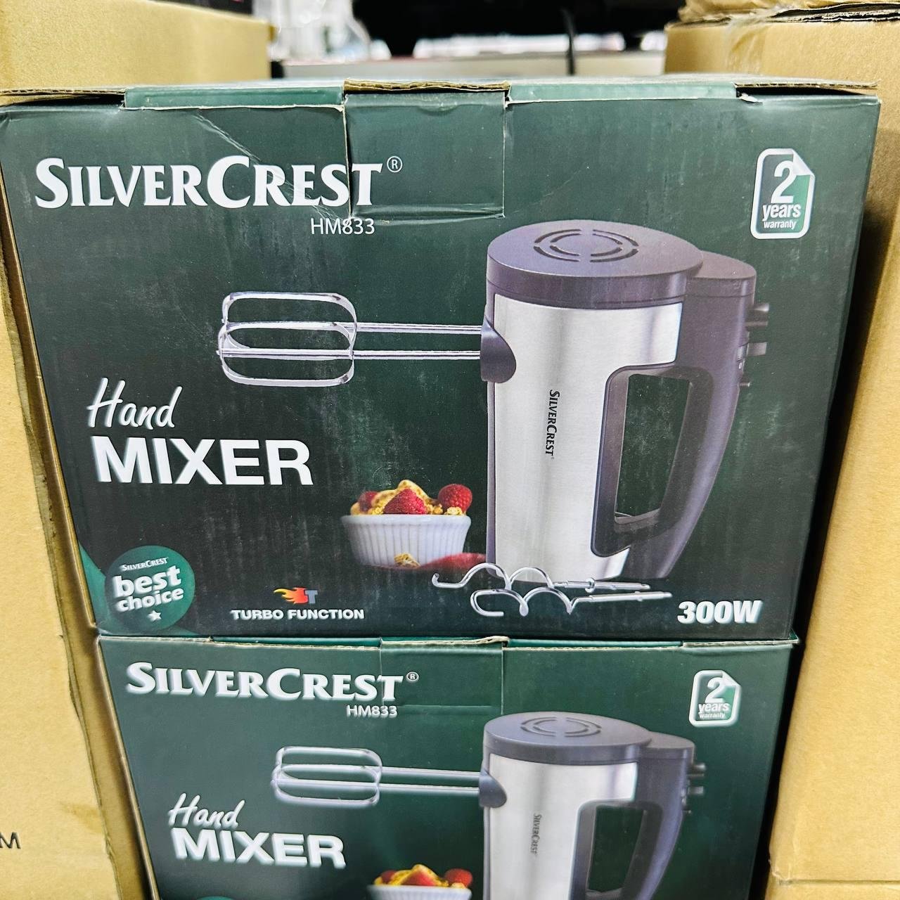 خلاط يدوي كهربائي 300 واط مع 5 سرعات ووظيفة توربو من الفولاذ المقاوم للصدأ - SilverCrest HM833 - الصورة 4