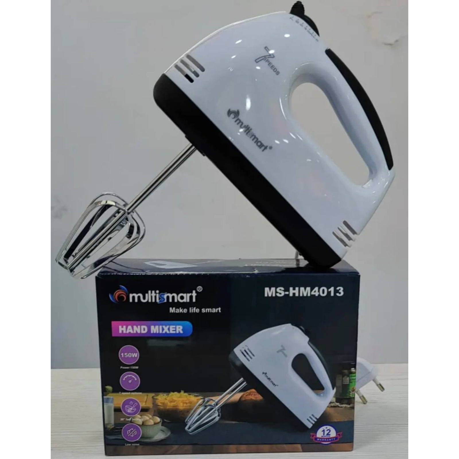 خلاط يدوي كهربائي 150 واط بـ7 سرعات – Multismart HM4013 - الصورة 2