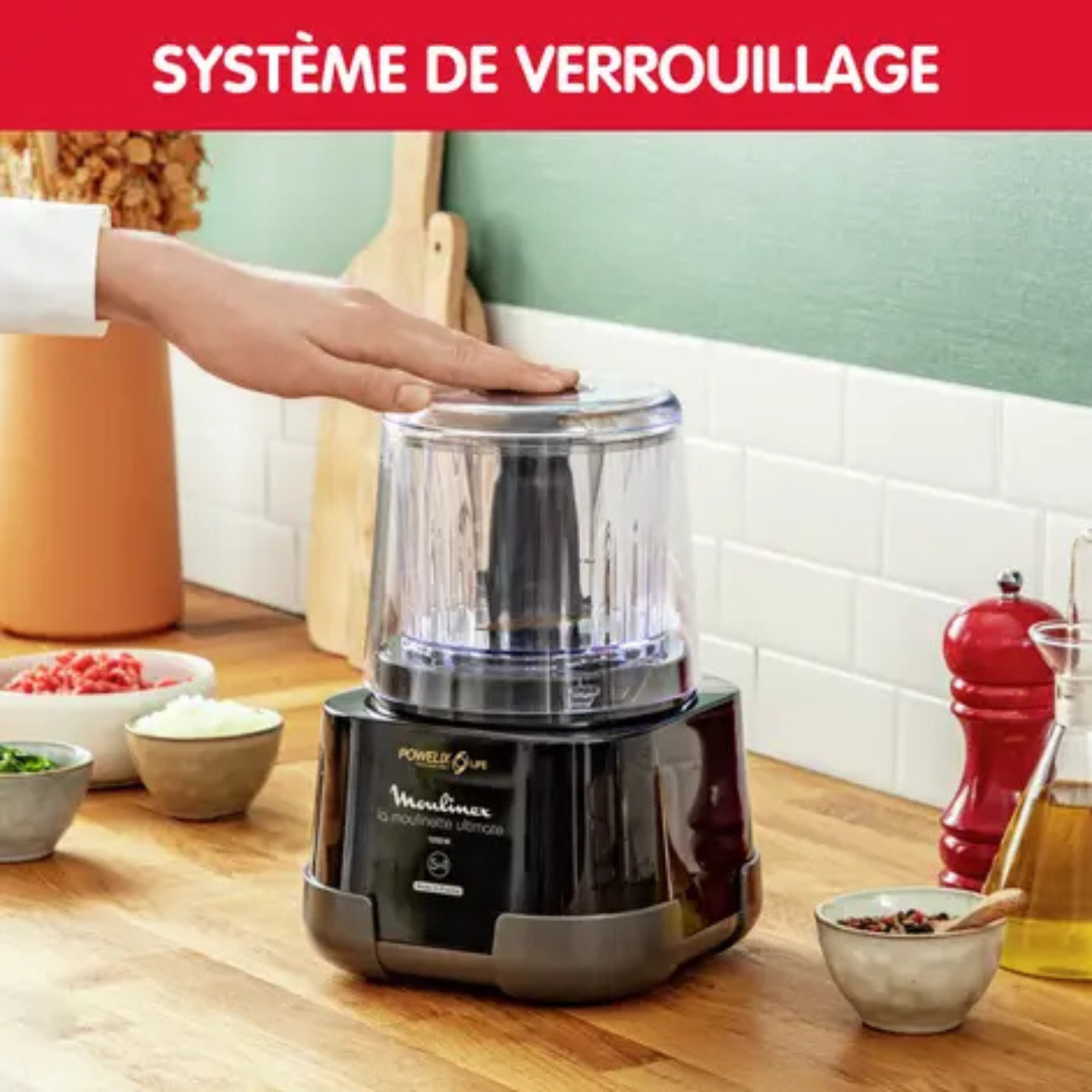 Hachoir Electrique 5 En 1 - 1000 W 550 ML 350 G - Moulinex Moulinette Ultimate DP810810 Hachoir Electrique 5 En 1 - 1000 W 550 ML 350 G - Moulinex Moulinette Ultimate DP810810 – Image 4