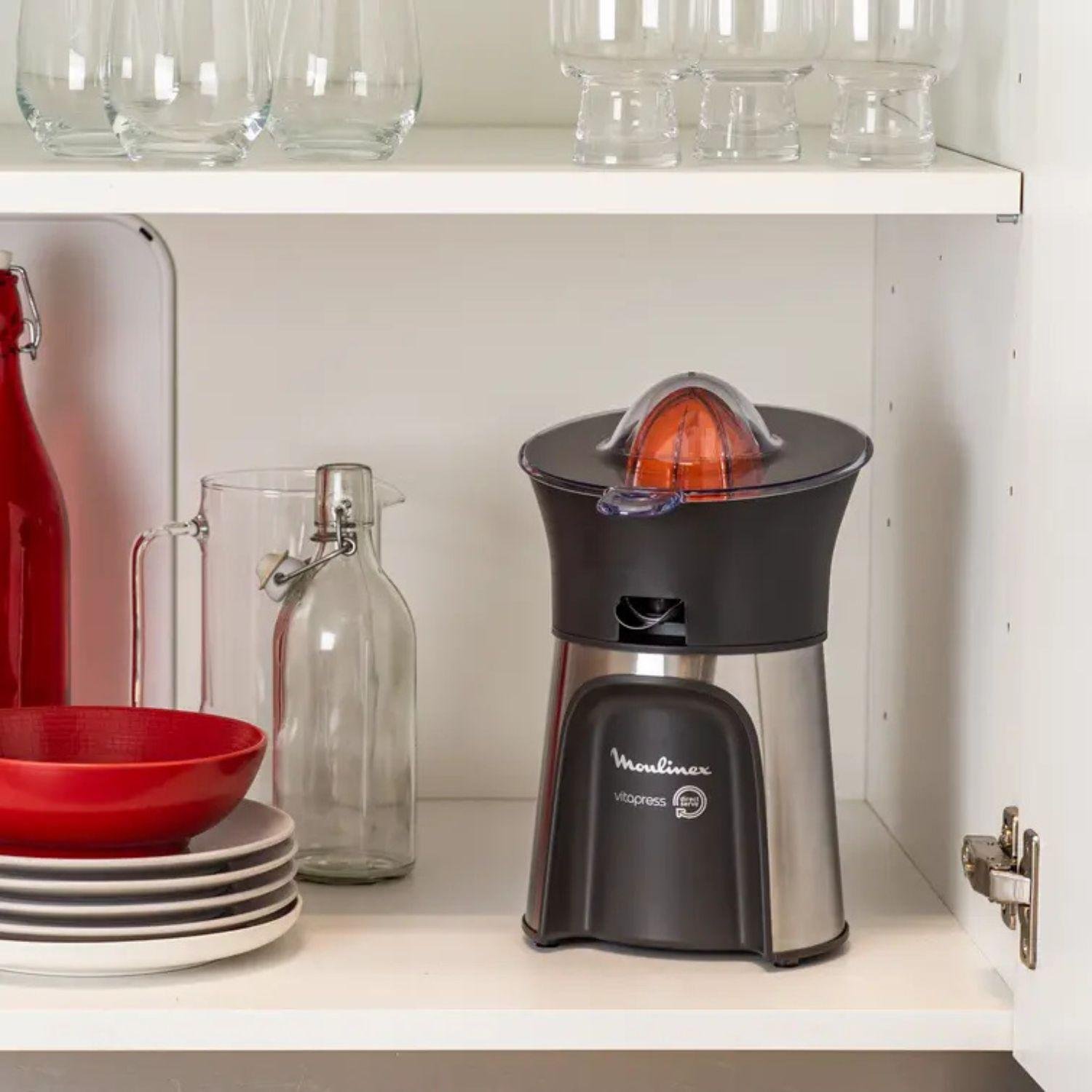 عصّارة حمضيات كهربائية من الفولاذ المقاوم للصدأ Moulinex بقوة 100 واط مع 3 مخاريط – Vitapress PC603D10 - الصورة 5