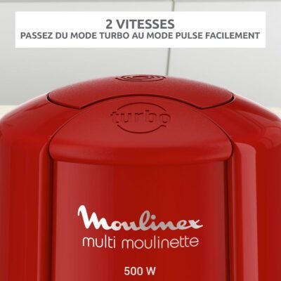 Hachoir Electrique 3en1 - 500W 6 Lames 500 ML - Moulinex Multi Moulinette AT714G32 DariTek