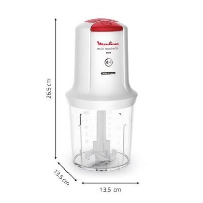 مفرمة كهربائية 4 في 1 – 500 واط 500 مل سرعتان - Moulinex Multi Moulinette AT710110 DariTek