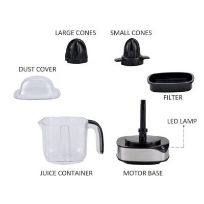 Presse Agrumes Électrique KitchenLab 1.2 L 40W avec 02 Cônes et Rotation Bidirectionnelle - KT-CJ-004 DariTek