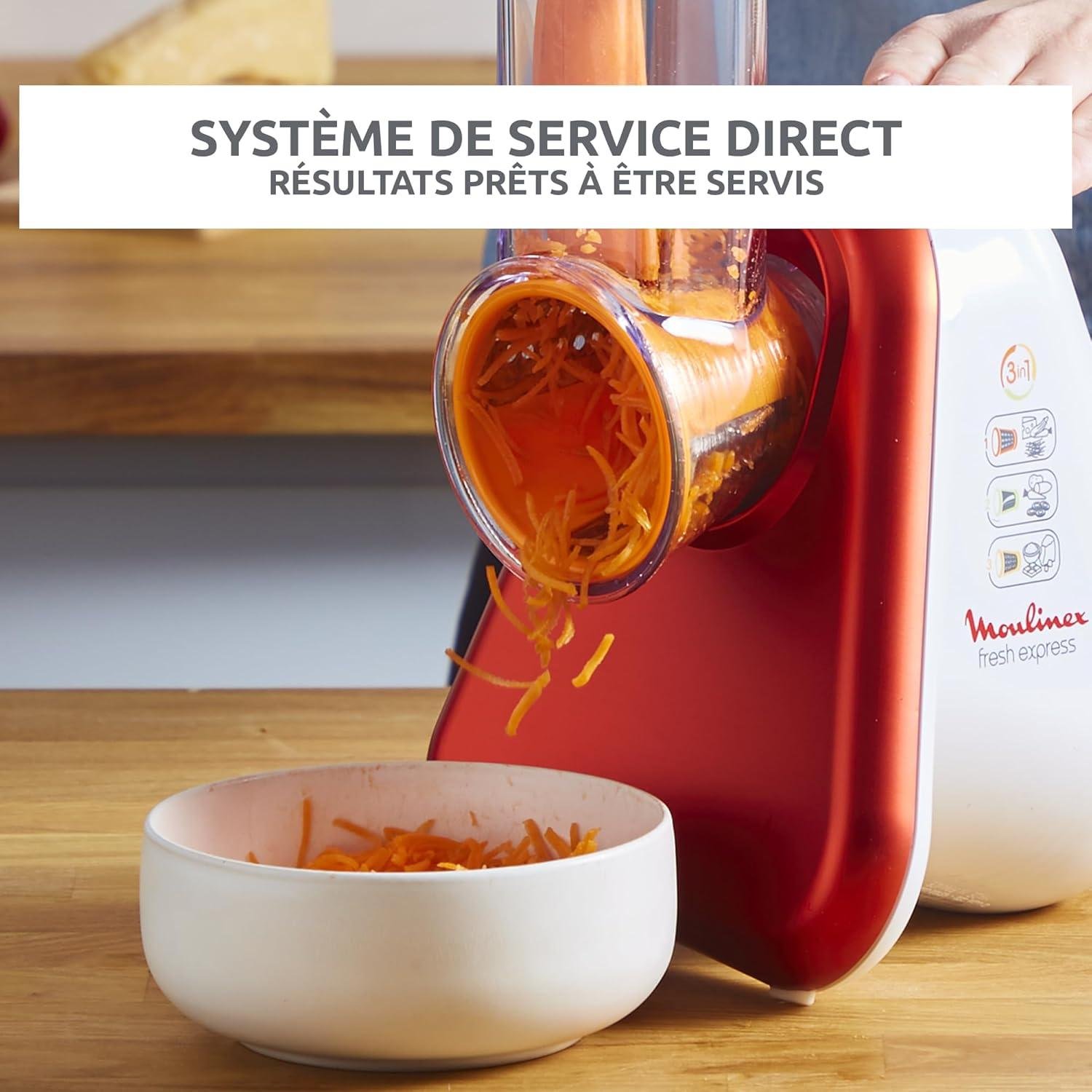 مفرمة كهربائية لتقطيع الخضروات 5 في 1 – 200 واط مع 5 أقماع – Moulinex Fresh Express DJ755G32 - الصورة 4