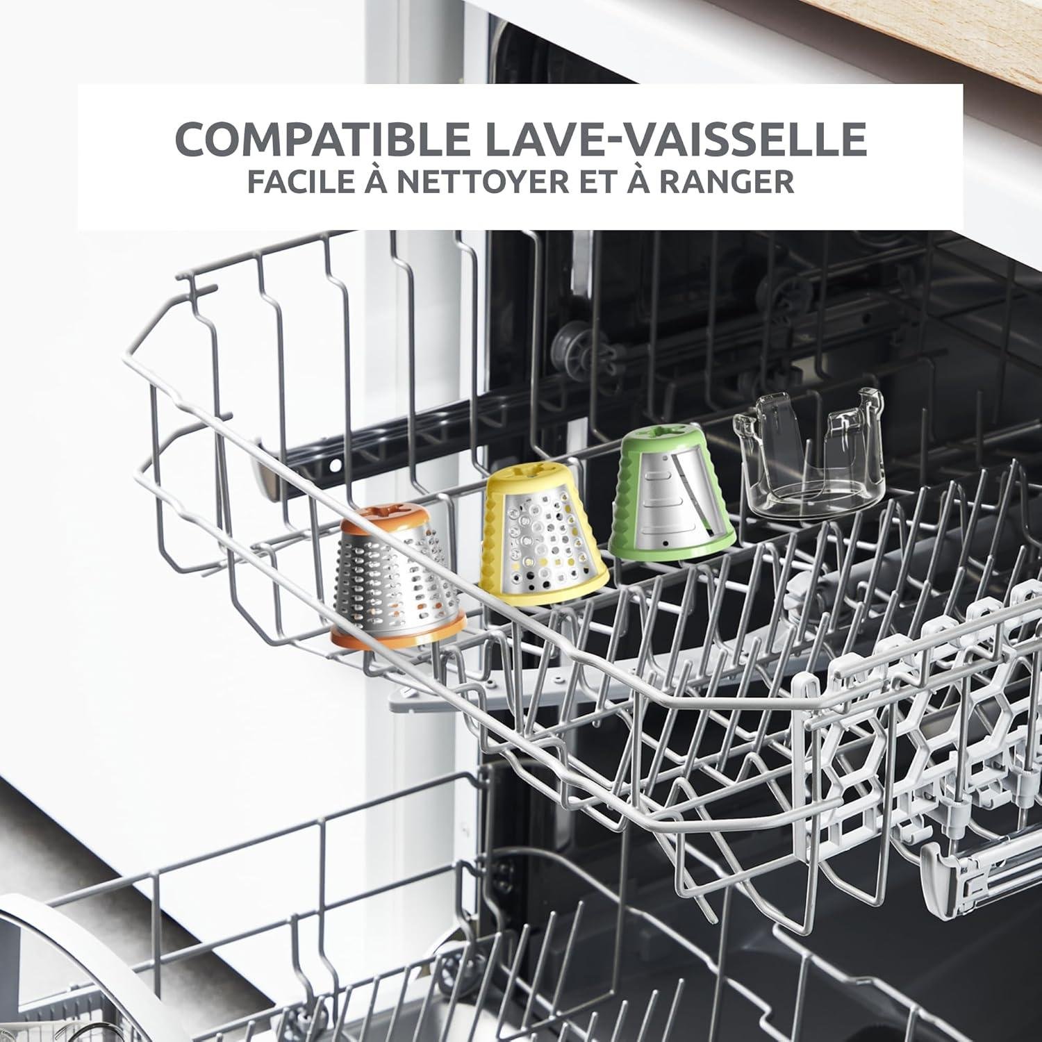 مفرمة كهربائية لتقطيع الخضروات 5 في 1 – 200 واط مع 5 أقماع – Moulinex Fresh Express DJ755G32 - الصورة 7