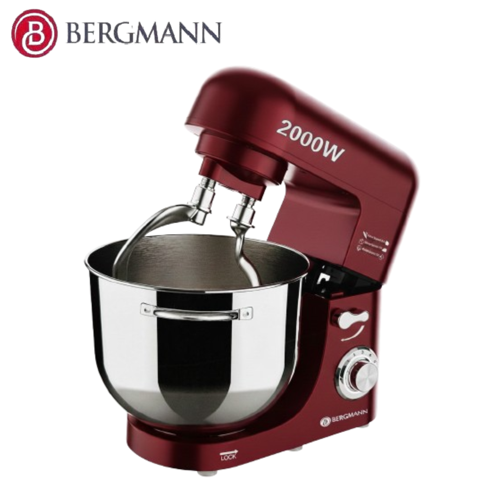 عجانة بخطافين مزدوجين بقدرة 2000 واط وسعة 8 لترات 4 كغ - Bergmann BSM 3500 - الصورة 2