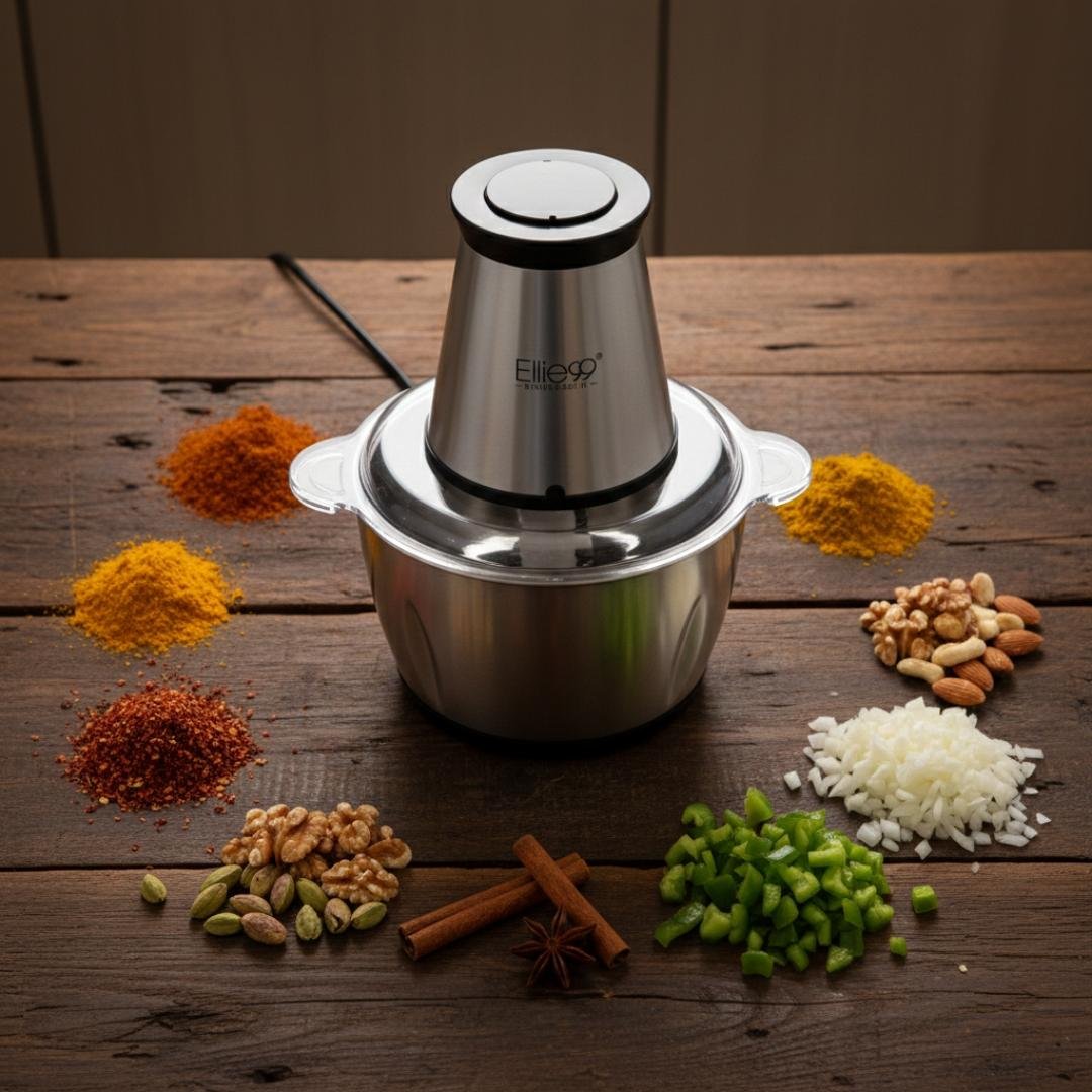 مفرمة كهربائية من الفولاذ المقاوم للصدأ بقوة 550 واط وسعة 2 لتر مع سرعتين و4 شفرات - Elite99 ELT-2530 - الصورة 4