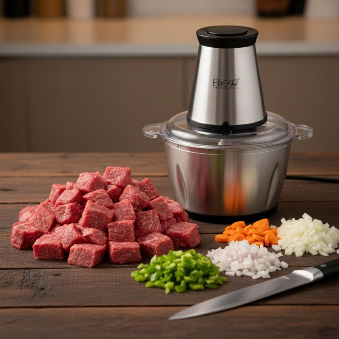 مفرمة كهربائية من الفولاذ المقاوم للصدأ بقوة 550 واط وسعة 2 لتر مع سرعتين و4 شفرات - Elite99 ELT-2530 - الصورة 3