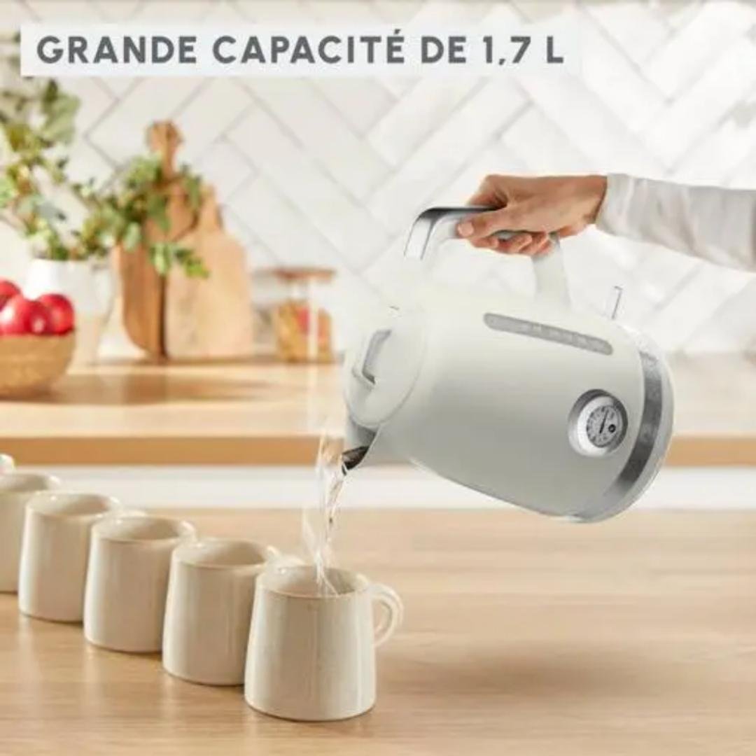 غلاية كهربائية بدون سلك 1.7 لتر 2400 واط مع التحكم في درجة الحرارة – Moulinex Soleil Ivoire BY355AE0 - الصورة 2