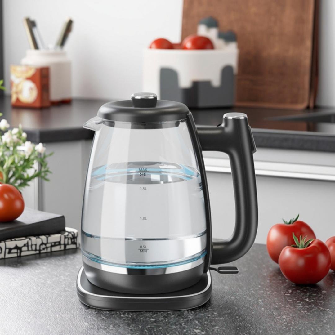 غلاية كهربائية بدون سلك من الزجاج 2 لتر 1800 واط مع مؤشر LED – Matrix MX-330 - الصورة 6