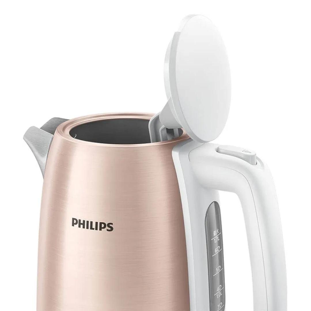 غلاية كهربائية بدون سلك من الفولاذ المقاوم للصدأ 1.7 لتر 2200 واط مع نافذة لمستوى الماء – Philips HD9350/95 - الصورة 3