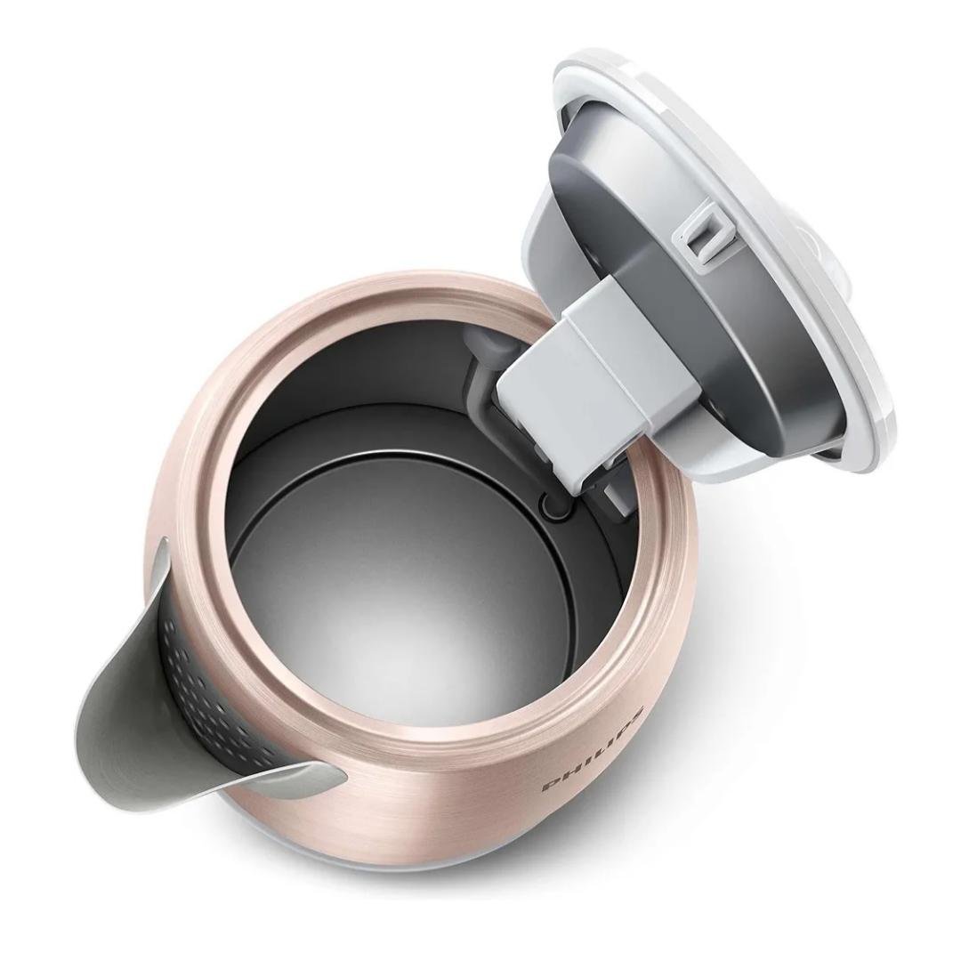 غلاية كهربائية بدون سلك من الفولاذ المقاوم للصدأ 1.7 لتر 2200 واط مع نافذة لمستوى الماء – Philips HD9350/95 - الصورة 4