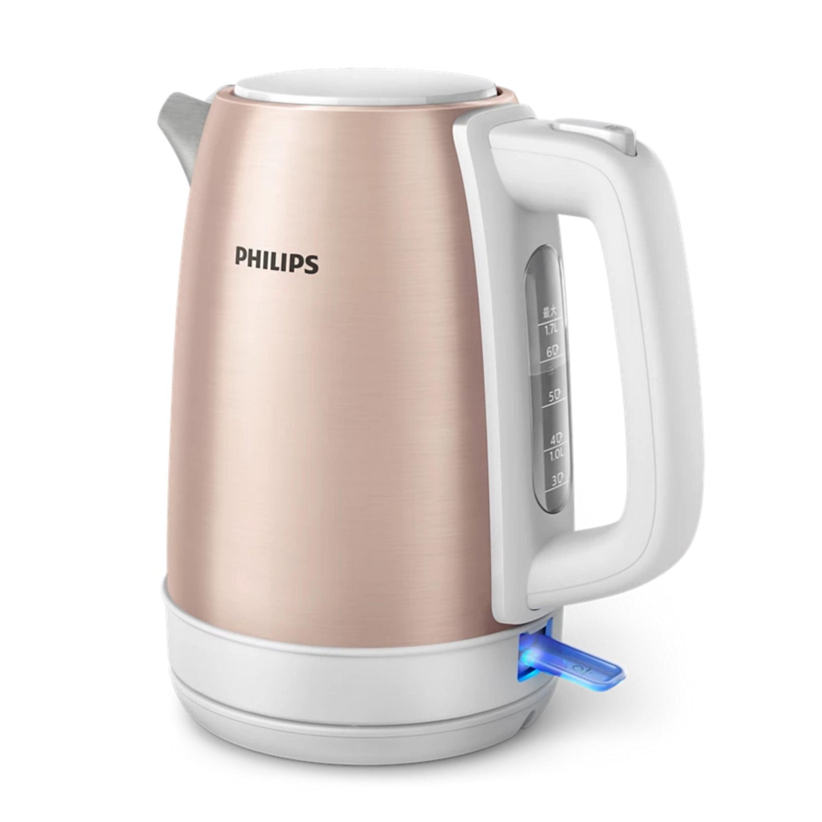 غلاية كهربائية بدون سلك من الفولاذ المقاوم للصدأ 1.7 لتر 2200 واط مع نافذة لمستوى الماء – Philips HD9350/95 - الصورة 6