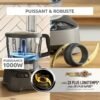 روبوت مطبخ متعدد الوظائف 1000 واط، بسعة 3 لترات مع 31 وظيفة و10 ملحقات - Moulinex DoubleForce FP825E10 DariTek