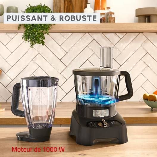 Robot Multifonction De Cuisine 1000W 3L Avec 28 Fonctions et 8 Accessoires - Moulinex DoubleForce FP821811 Robot Multifonction De Cuisine 1000W 3L Avec 28 Fonctions et 8 Accessoires - Moulinex DoubleForce FP821811 – Image 3