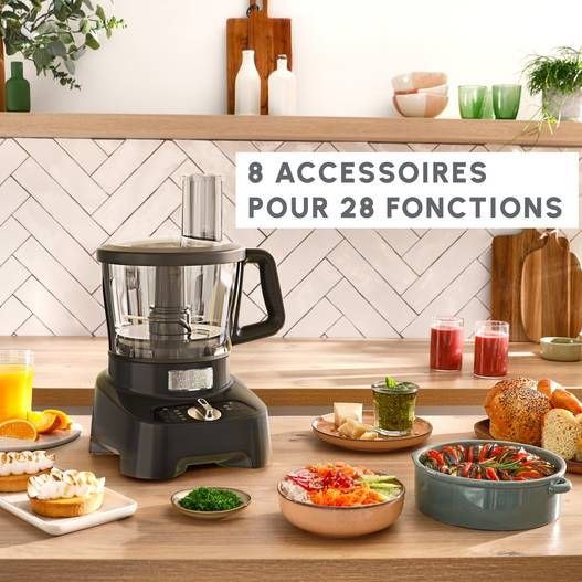Robot Multifonction De Cuisine 1000W 3L Avec 28 Fonctions et 8 Accessoires - Moulinex DoubleForce FP821811 Robot Multifonction De Cuisine 1000W 3L Avec 28 Fonctions et 8 Accessoires - Moulinex DoubleForce FP821811 – Image 2