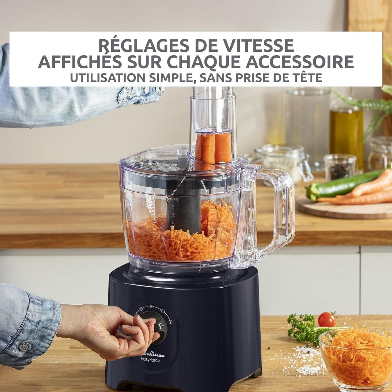 Robot Multifonction Culinaire De Cuisine 800W 2.4L Avec 25 Fonctions et 6 Accessoires - Moulinex EasyForce FP247810 Robot Multifonction Culinaire De Cuisine 800W 2.4L Avec 25 Fonctions et 6 Accessoires - Moulinex EasyForce FP247810 – Image 5