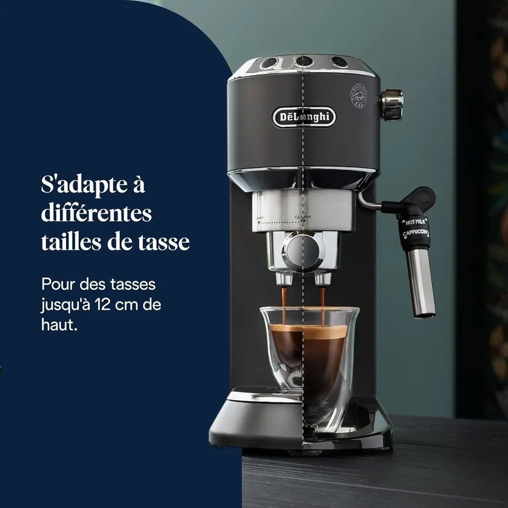 ماكينة قهوة الإسبريسو بضغط 15 بار قدرة 1300 واط وسعة 1.1 لتر - De’Longhi Dedica Style EC685.BK ماكينة قهوة الإسبريسو بضغط 15 بار قدرة 1300 واط وسعة 1.1 لتر - De’Longhi Dedica Style EC685.BK - الصورة 6