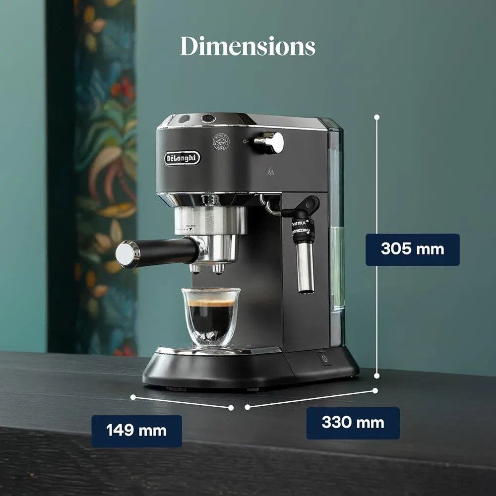 ماكينة قهوة الإسبريسو بضغط 15 بار قدرة 1300 واط وسعة 1.1 لتر - De’Longhi Dedica Style EC685.BK ماكينة قهوة الإسبريسو بضغط 15 بار قدرة 1300 واط وسعة 1.1 لتر - De’Longhi Dedica Style EC685.BK - الصورة 8