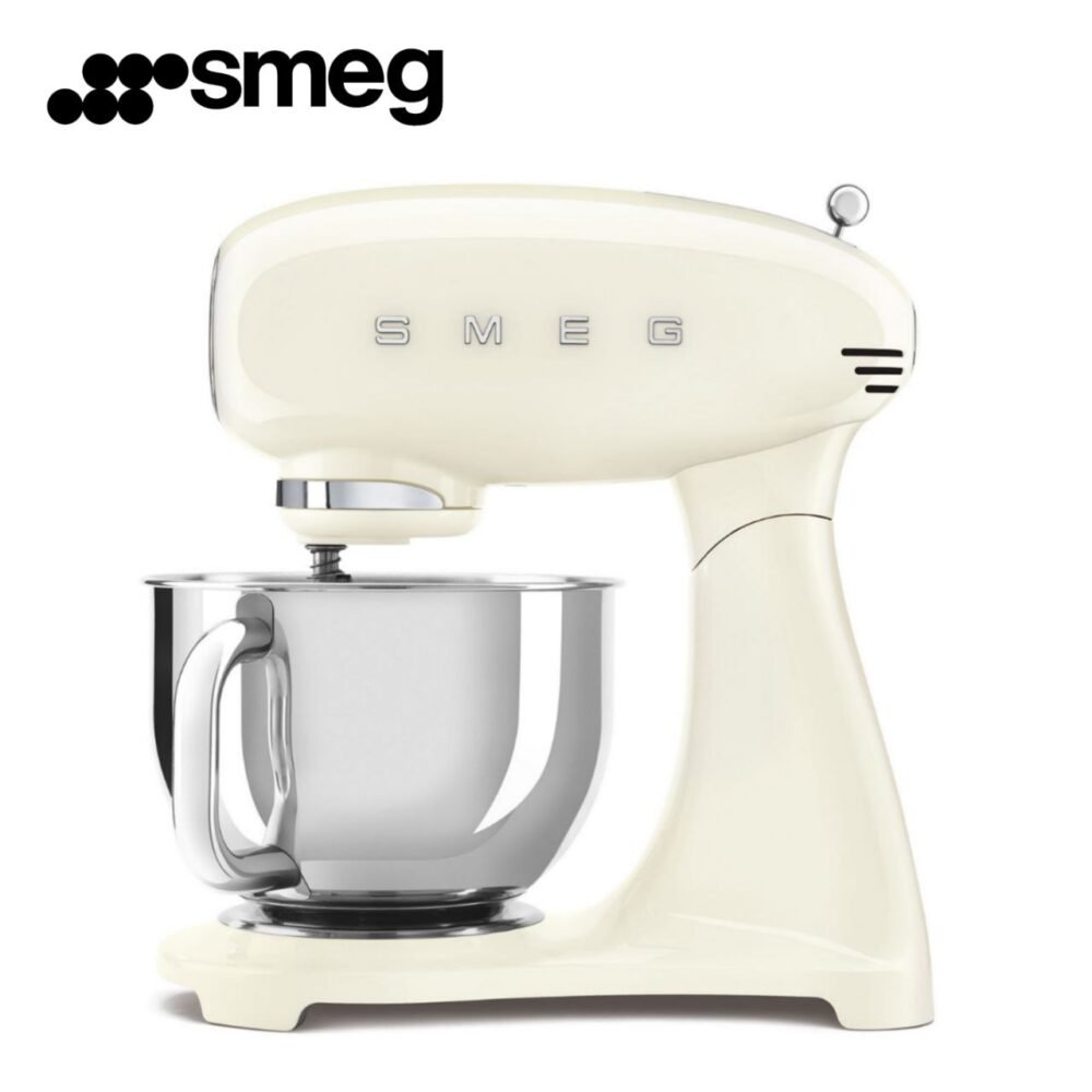 Robot Pétrin 800W Bol 4.8 Litres avec 10 Vitesses Multifonctions Esthétique Années 50 Créme - SMEG SMF03CREU
