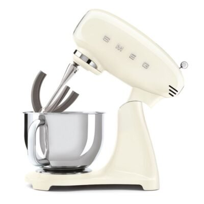 Robot Pétrin 800W Bol 4.8 Litres avec 10 Vitesses Multifonctions Esthétique Années 50 Créme - SMEG SMF03CREU DariTek