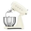 Robot Pétrin 800W Bol 4.8 Litres avec 10 Vitesses Multifonctions Esthétique Années 50 Créme - SMEG SMF03CREU DariTek