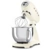 Robot Pétrin 800W Bol 4.8 Litres avec 10 Vitesses Multifonctions Esthétique Années 50 Créme - SMEG SMF03CREU DariTek