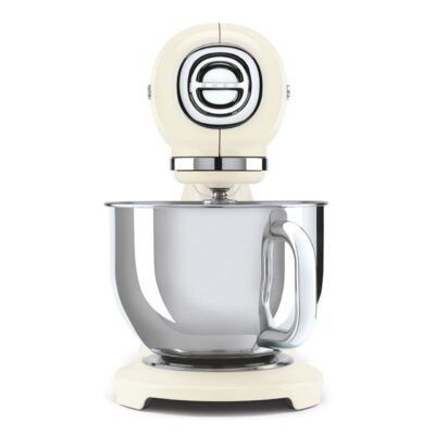Robot Pétrin 800W Bol 4.8 Litres avec 10 Vitesses Multifonctions Esthétique Années 50 Créme - SMEG SMF03CREU DariTek