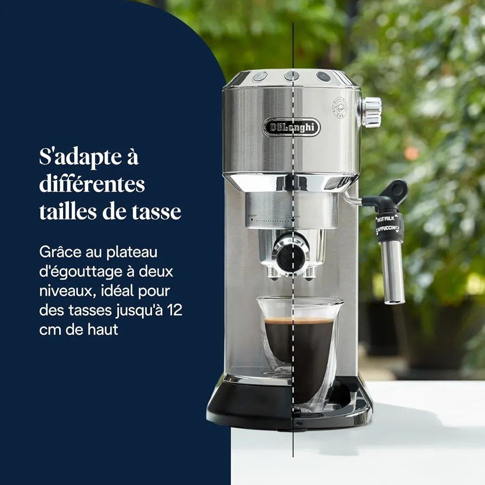 ماكينة قهوة الإسبريسو بضغط 15 بار قدرة 1300 واط وسعة 1.1 لتر - De’Longhi Dedica Style EC685.M ماكينة قهوة الإسبريسو بضغط 15 بار قدرة 1300 واط وسعة 1.1 لتر - De’Longhi Dedica Style EC685.M - الصورة 4