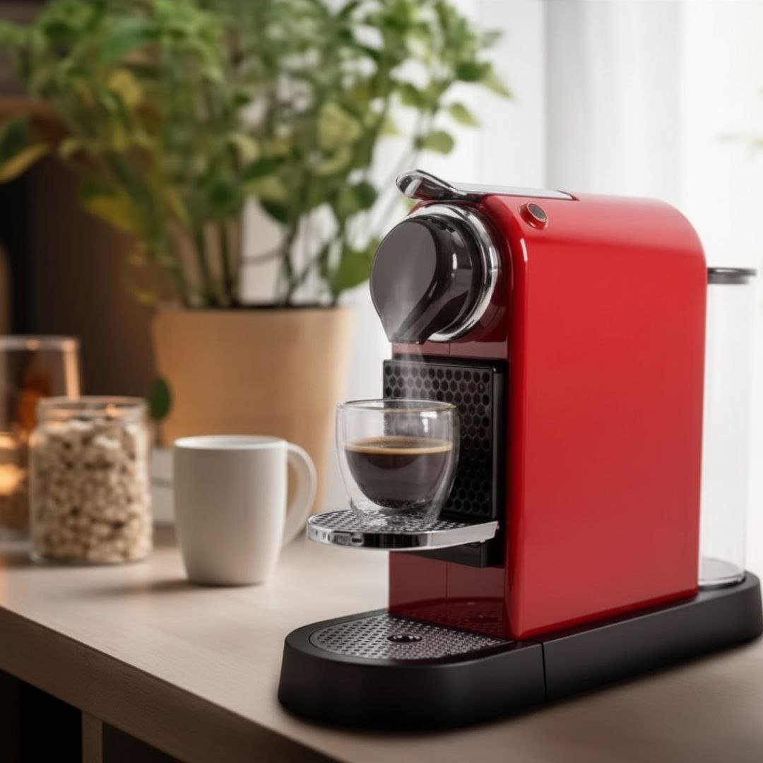 ماكينة صنع القهوة بالكبسولات 1260 واط 19 بار مع خزان سعة 1 لتر - Nespresso CitiZ C113 Cherry Red - الصورة 2