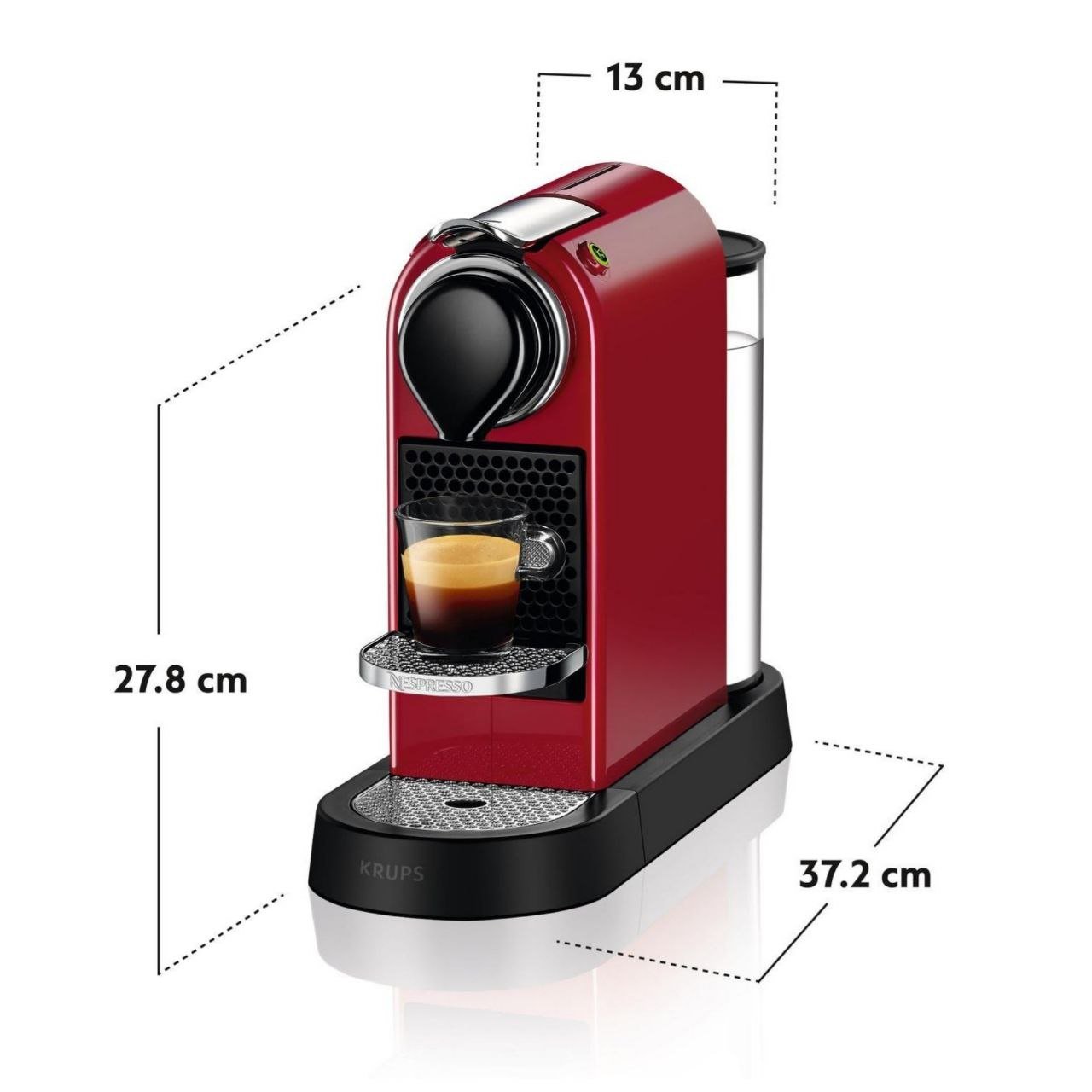 ماكينة صنع القهوة بالكبسولات 1260 واط 19 بار مع خزان سعة 1 لتر - Nespresso CitiZ C113 Cherry Red - الصورة 7