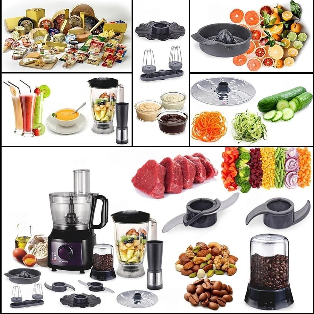 روبوت مطبخ متعدد الوظائف 8 ملحقات 26 وظيفة 800 واط بسعة 1.2 لتر مع خلاط 1.8 لتر - Robuste 26F - الصورة 5