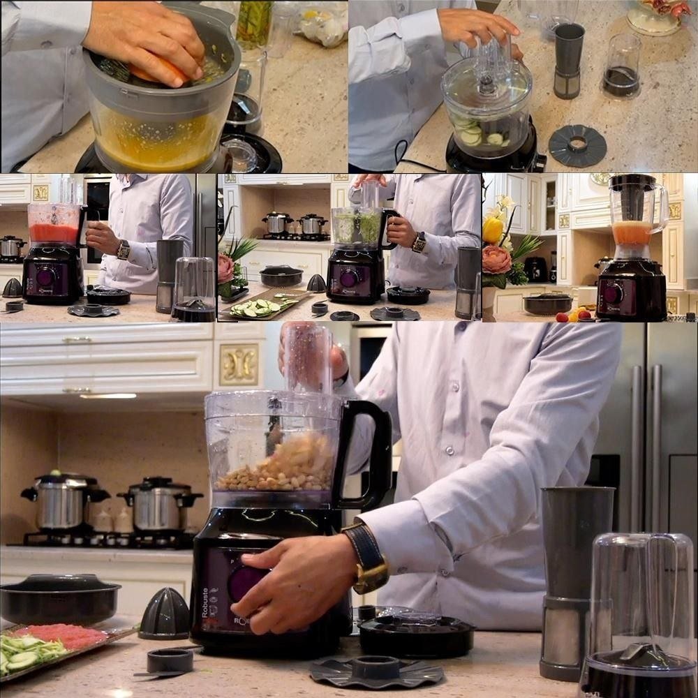 روبوت مطبخ متعدد الوظائف 8 ملحقات 26 وظيفة 800 واط بسعة 1.2 لتر مع خلاط 1.8 لتر - Robuste 26F - الصورة 4