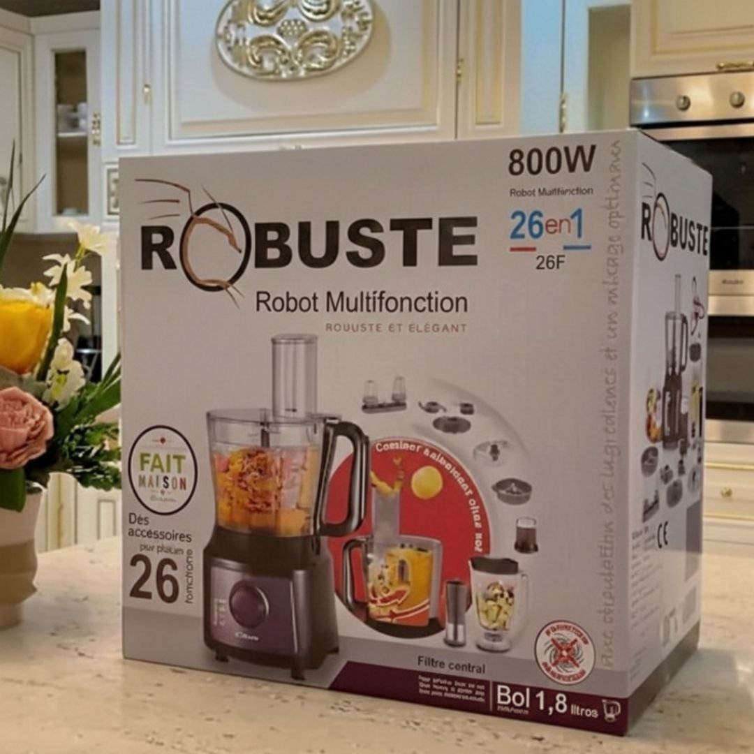 روبوت مطبخ متعدد الوظائف 8 ملحقات 26 وظيفة 800 واط بسعة 1.2 لتر مع خلاط 1.8 لتر - Robuste 26F - الصورة 7