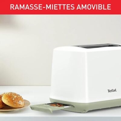 Grille Pain Electrique Tefal Double Fentes 850 W - Cocoon TT165010 DariTek
