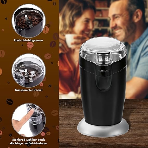 مطحنة قهوة وتوابل كهربائية Clatronic بقدرة 120 واط وسعة 40 جرام - KSW 3306 مطحنة قهوة وتوابل كهربائية Clatronic بقدرة 120 واط وسعة 40 جرام - KSW 3306 - الصورة 2